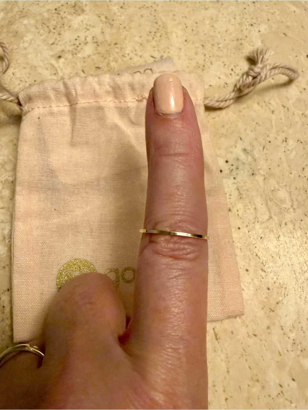 NWT Gorjana Slim 14K Gold Rose Stacking Ring - 7